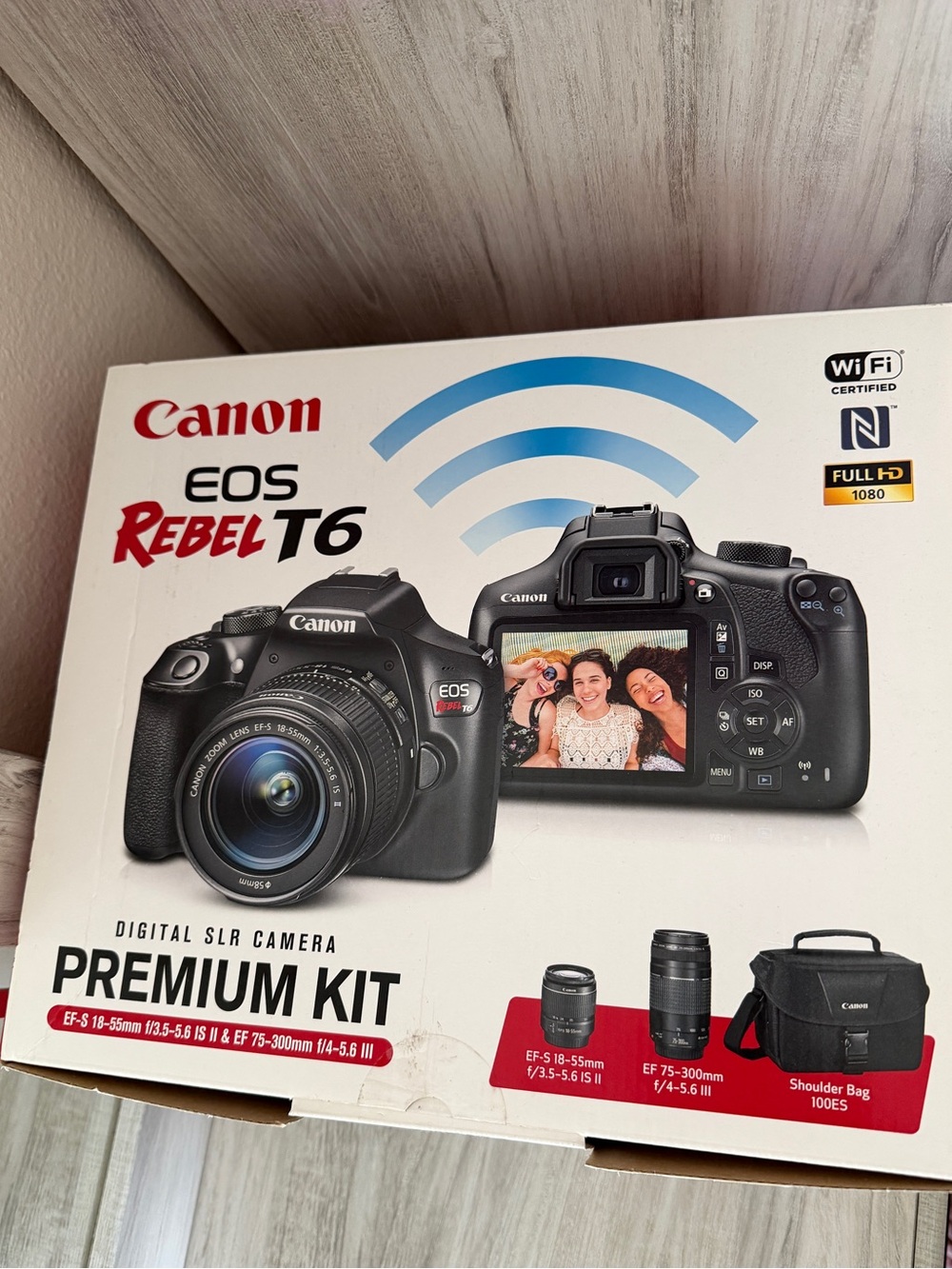 Canon EOS Rebel T6 Digital SLR Camera Premium Kit with Sandisk 32GB SD Card